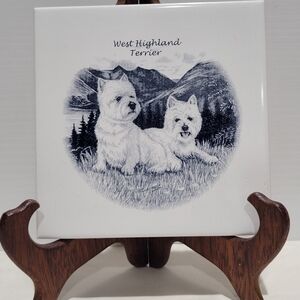 West Highland Terrior Dog decorative tile 6 x 6 "